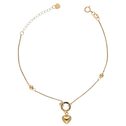 Gold Heart Shaped Charm Bracelet 18KT - FKJBRL18KU6599