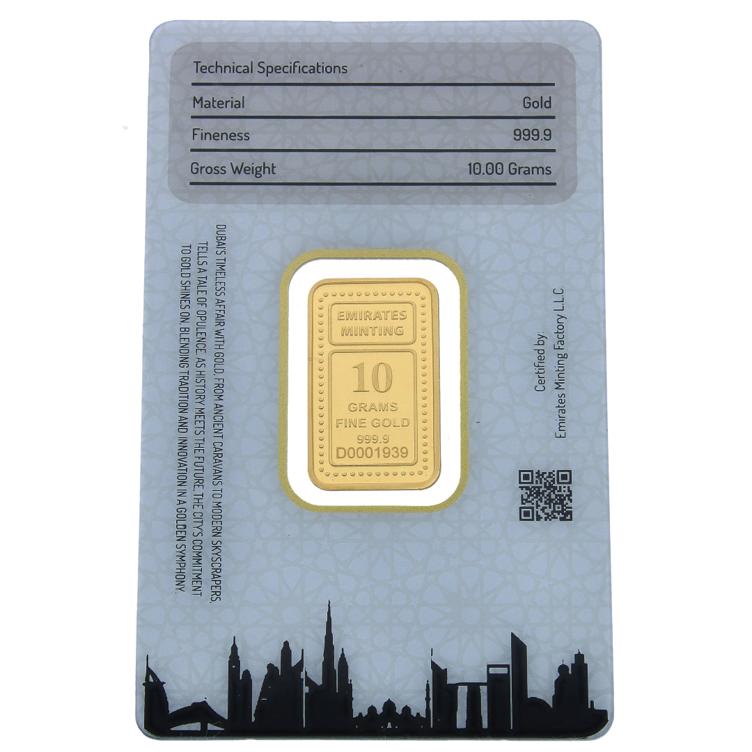 Emirates Minting 10 Grams UAE Heritage Building Gold Bar 999.9 Purity - FKJGBR24K2337