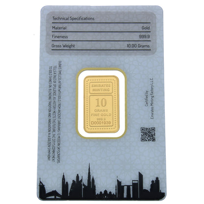 Emirates Minting 10 Grams UAE Heritage Building Gold Bar 999.9 Purity - FKJGBR24K2337