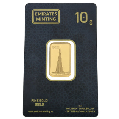 Emirates Minting 10 Grams Burj Khalifa Gold Bar 999.9 Purity - FKJGBR24K2338