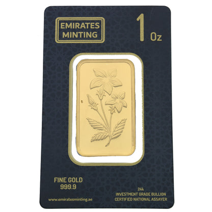 Emirates Minting 1 Ounce Flower Gold Bar 999.9 Purity - FKJGBR24K2335