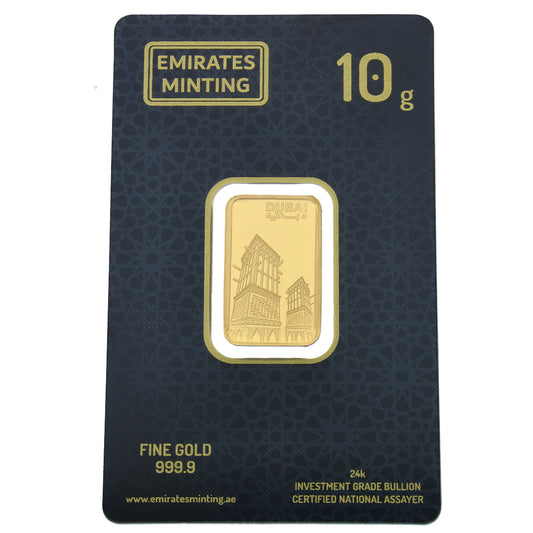 Emirates Minting 10 Grams UAE Heritage Building Gold Bar 999.9 Purity - FKJGBR24K2337