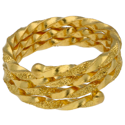 Gold 10 Grams Spiral Ring 24KT - FKJRN24KU6568