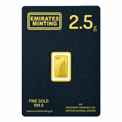 Emirates Minting 2.5 Grams Burj Al Arab Gold Bar 999.9 Purity - FKJGBR24K2331