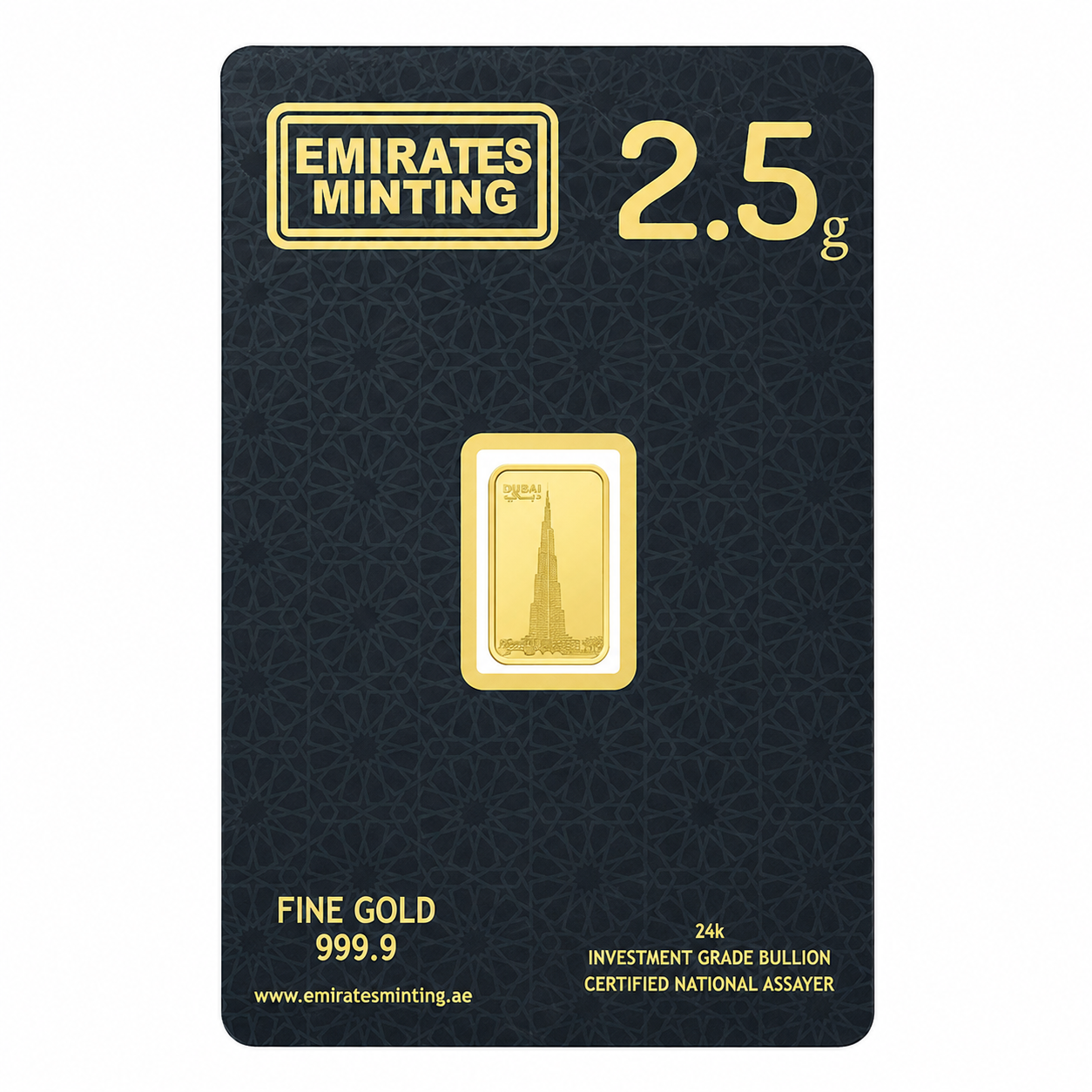 Emirates Minting 2.5 Grams Burj Khalifa Gold Bar 999.9 Purity - FKJGBR24K2329