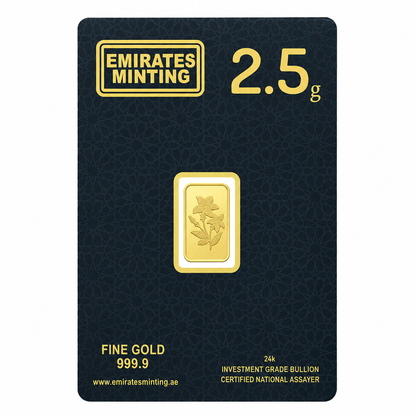 Emirates Minting 2.5 Grams Flower Gold Bar 999.9 Purity - FKJGBR24K2330