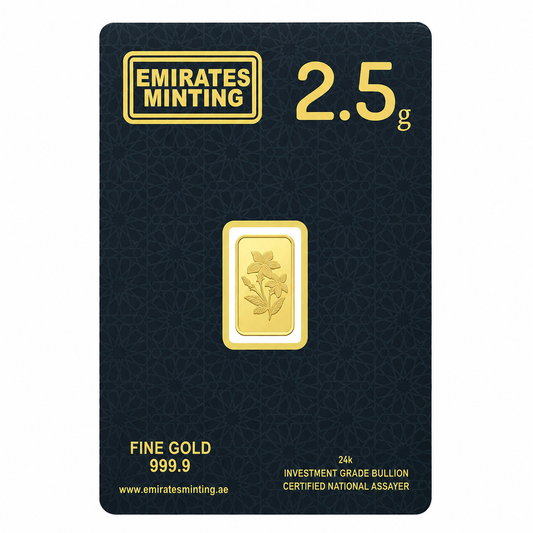 Emirates Minting 2.5 Grams Flower Gold Bar 999.9 Purity - FKJGBR24K2330