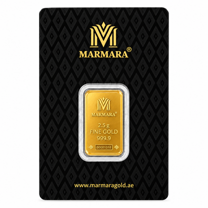 MARMARA 2.5 Grams Gold Bar 24KT 999.9 Purity - FKJGBR24K7065