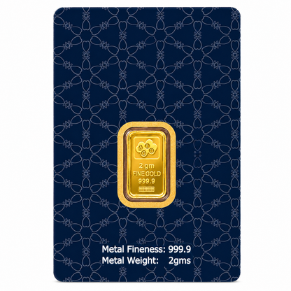 Dubai 2 Grams Pure 999.9 Fine Gold Bar - FKJGBR24K7035