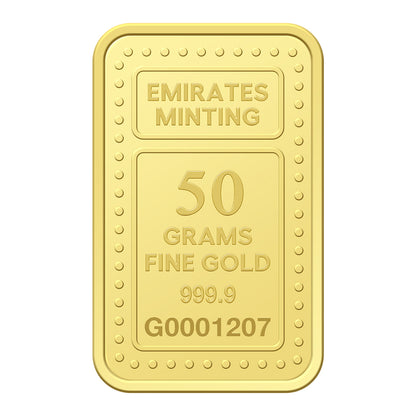 Emirates Minting 50 Grams 999.9 Purity Gold Bar - FKJGBR24K2258