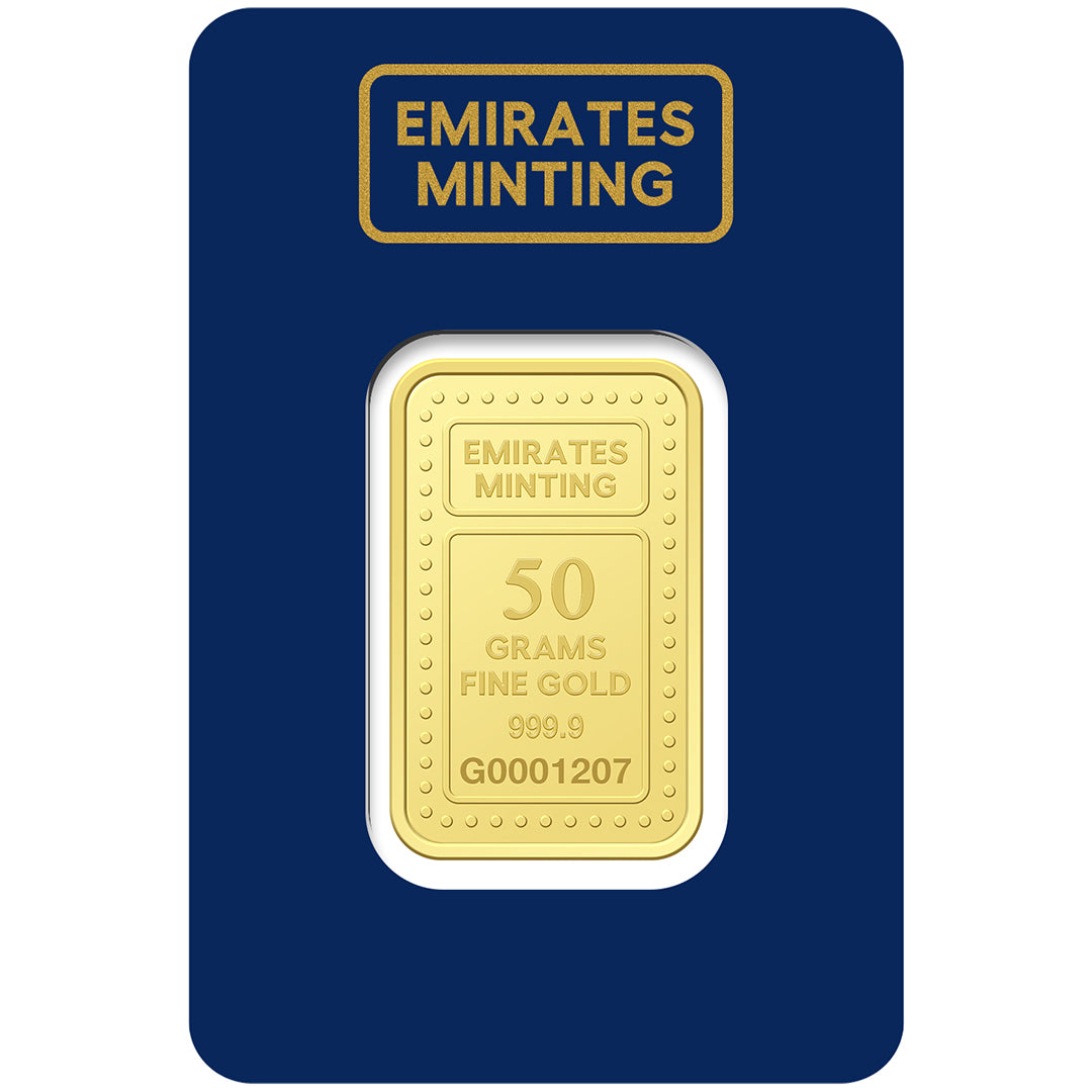 Emirates Minting 50 Grams 999.9 Purity Gold Bar - FKJGBR24K2258