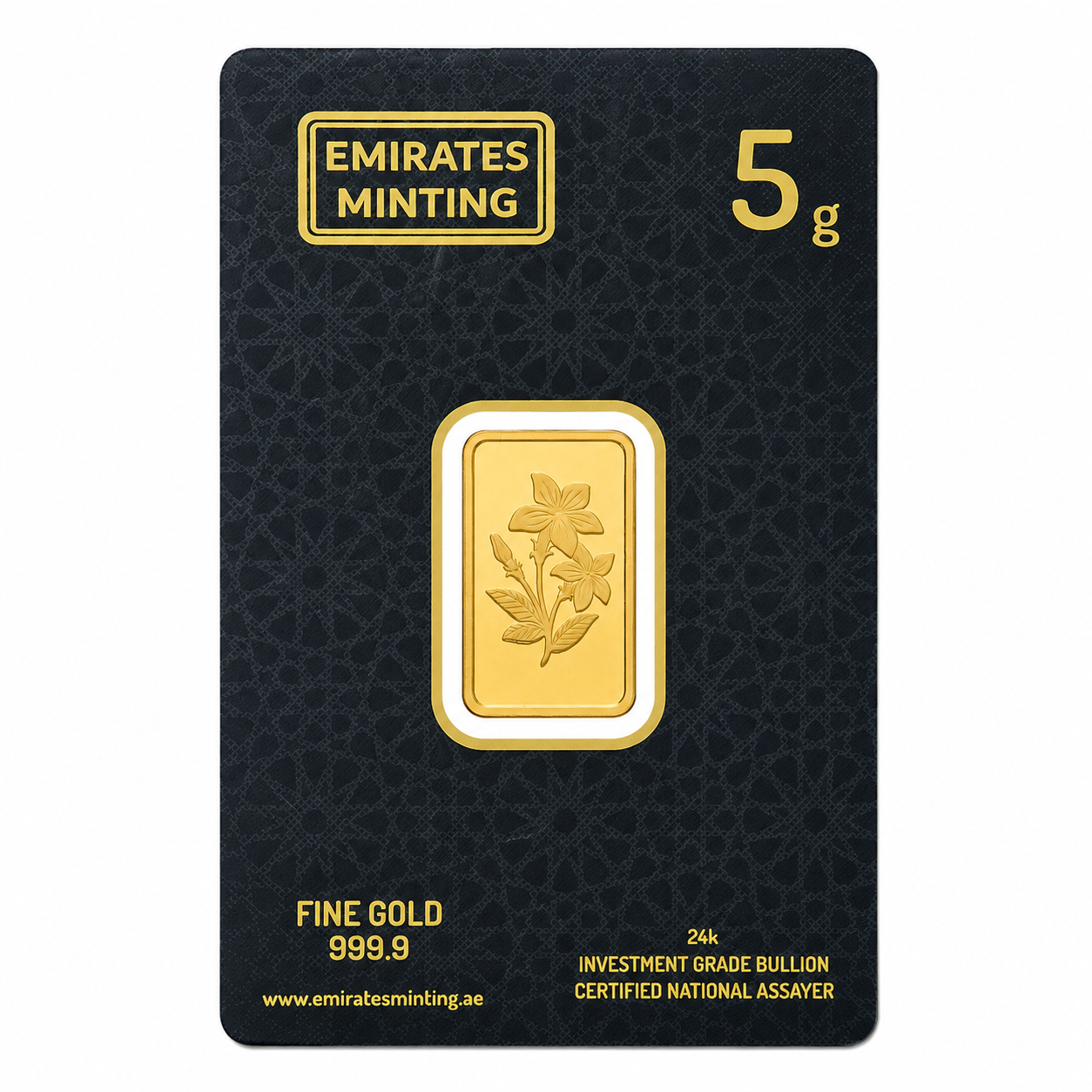 Emirates Minting 5 Grams Flower Gold Bar 999.9 Purity - FKJGBR24K2351
