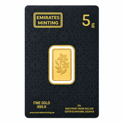 Emirates Minting 5 Grams Flower Gold Bar 999.9 Purity - FKJGBR24K2351