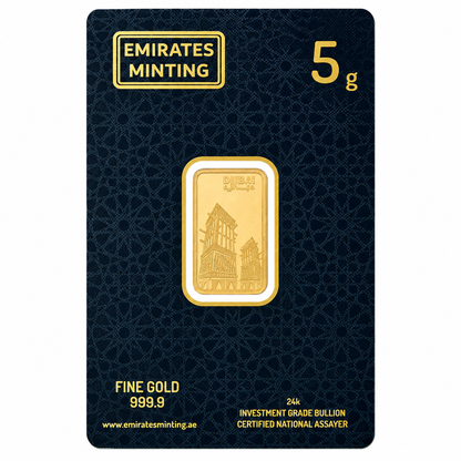 Emirates Minting 5 Grams Heritage Building Gold Bar 999.9 Purity - FKJGBR24K2354