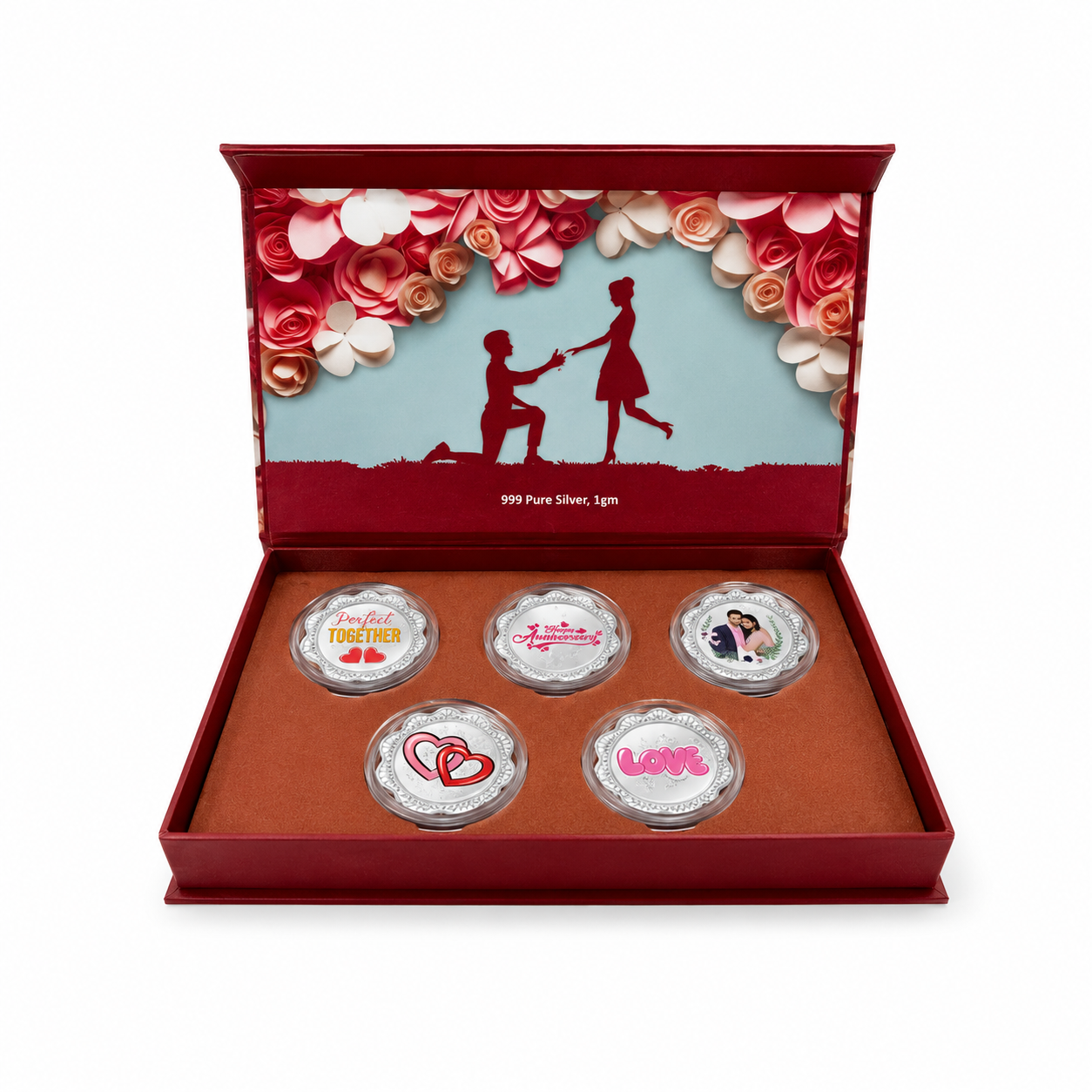 Happy Anniversary Box 5 Grams Colorized Silver Coin - FKJCONSL6988