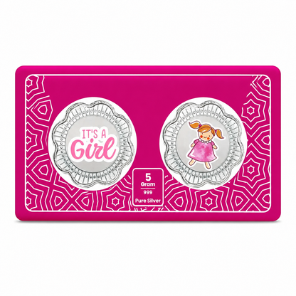 It's a Girl Box 5 Grams Colorized Silver Coin - FKJCONSL6991