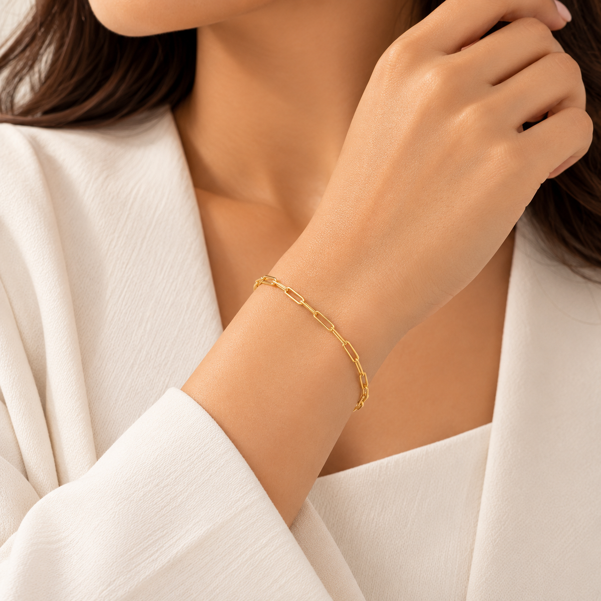 Gold Cable Link Bracelet 18KT - FKJBRL18KU1059