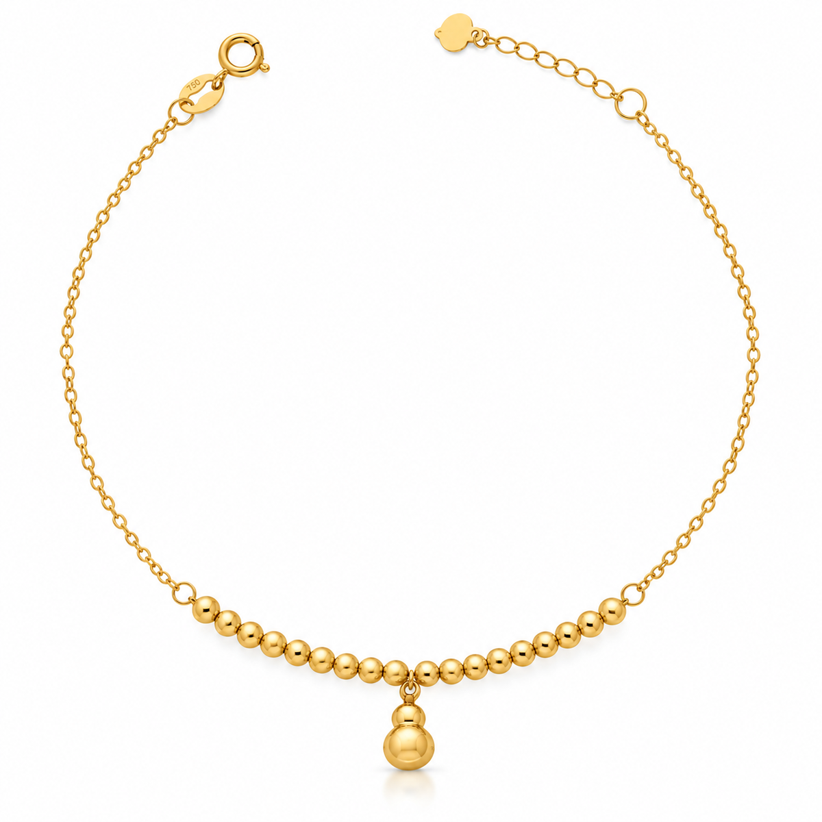 Gold Beaded Link With Sphere Shape Bracelet 18KT - FKJBRL18KU6345