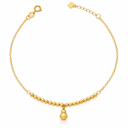 Gold Beaded Link With Sphere Shape Bracelet 18KT - FKJBRL18KU6345