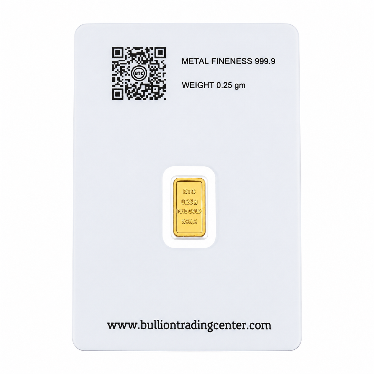 BTC 0.25 Gram Gold Bar 24KT - FKJGBR24K6952