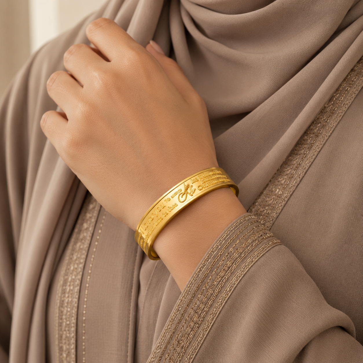 BTC 1 Ounce I Love You Gold Bangle 24KT – FKJBNG24K6942