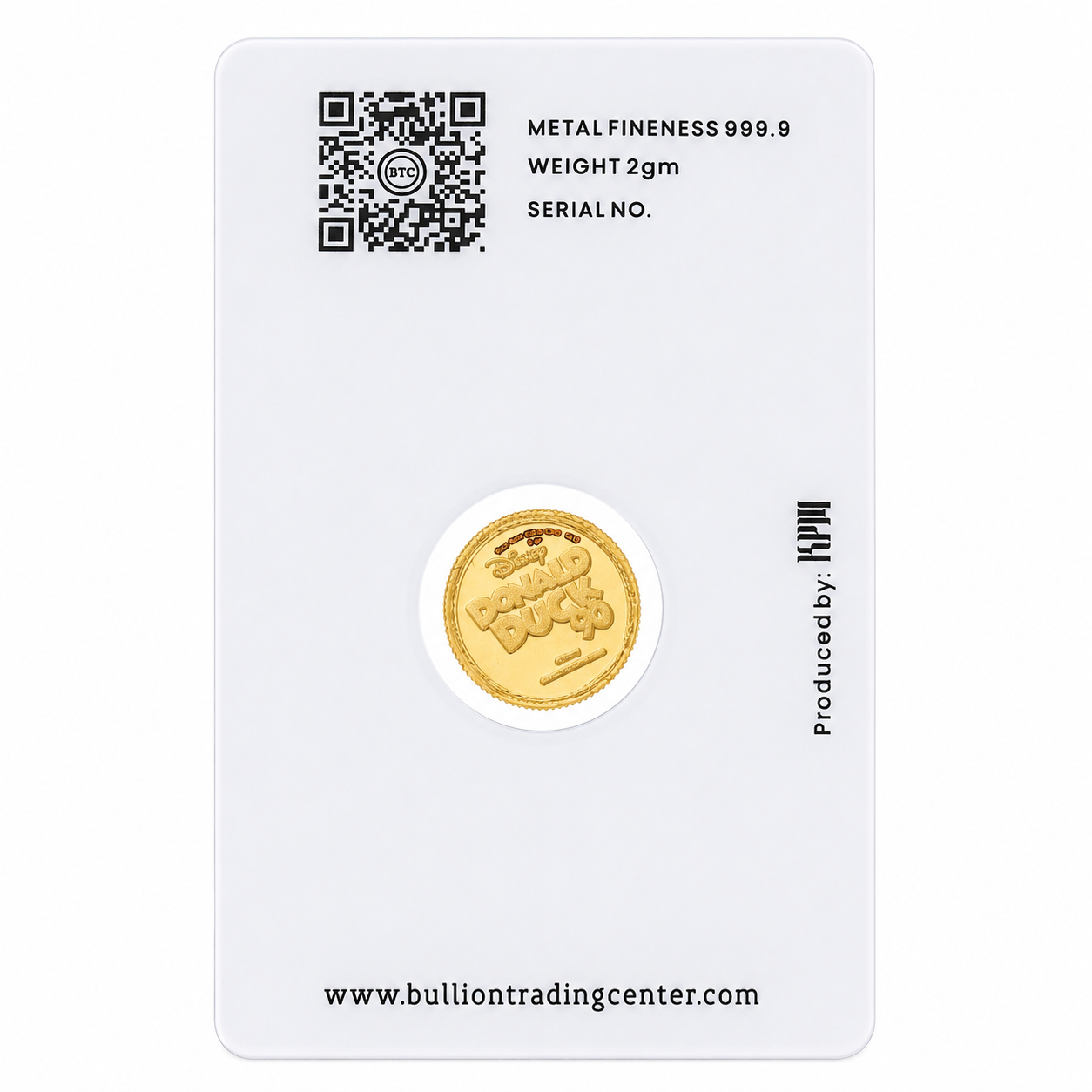 BTC 2 Grams Huey, Dewey, and Louie Gold Coin 24KT - FKJCON24K6980