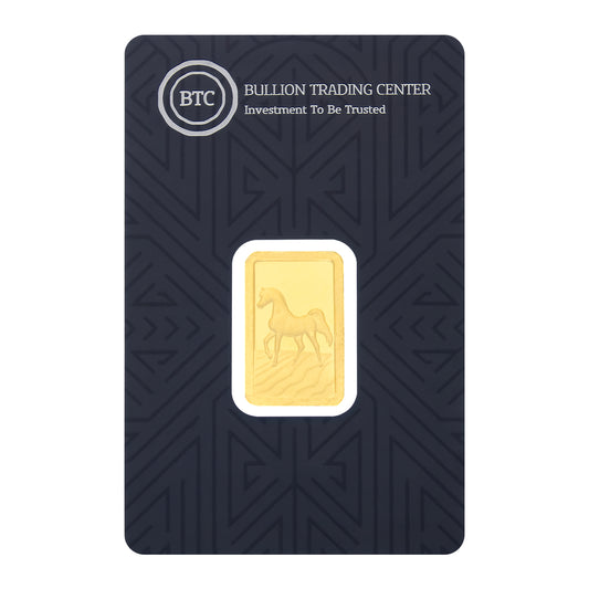 BTC 2.5 Grams Arabian Horse Gold Bar 24KT - FKJGBR24K6887