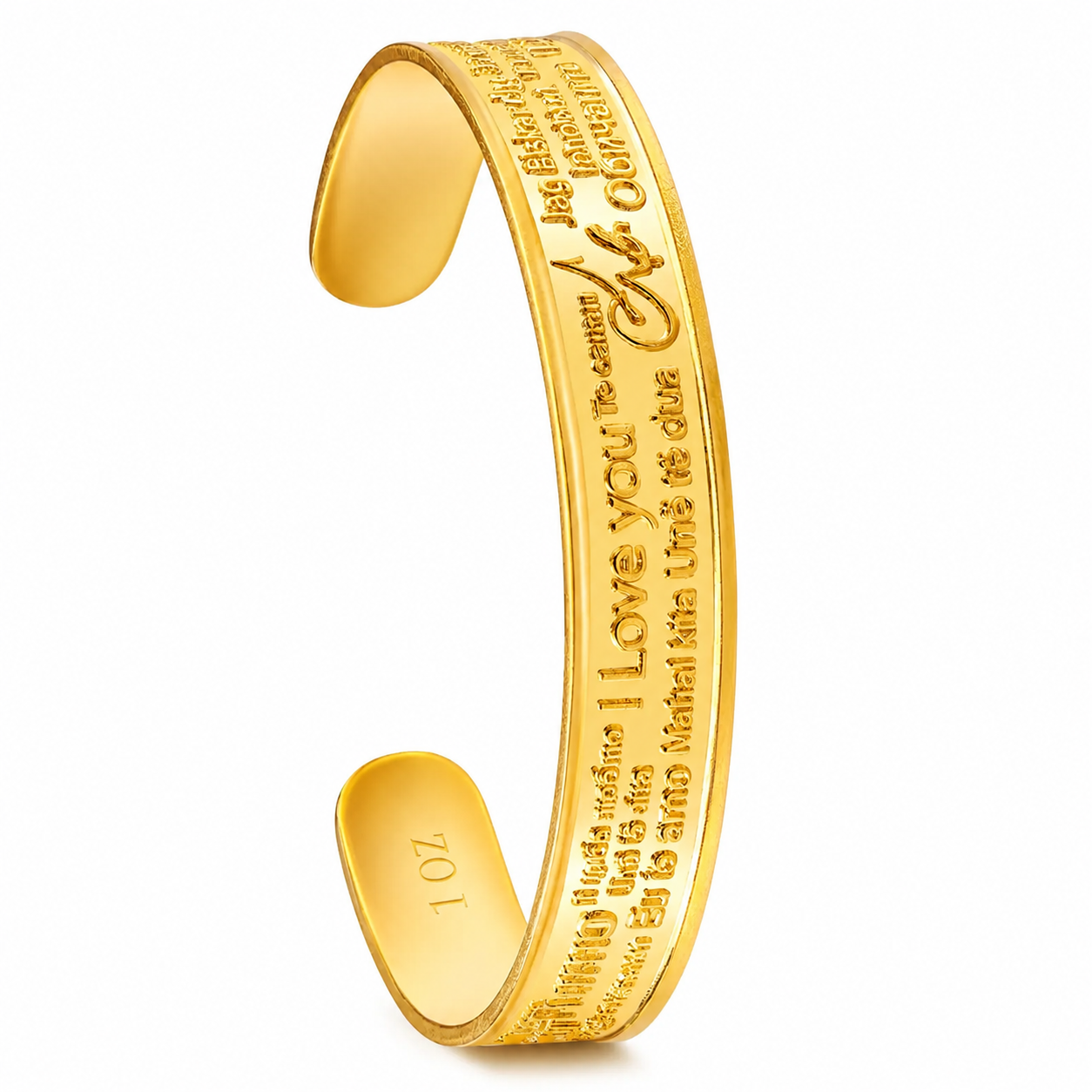 BTC 1 Ounce I Love You Gold Bangle 24KT – FKJBNG24K6942