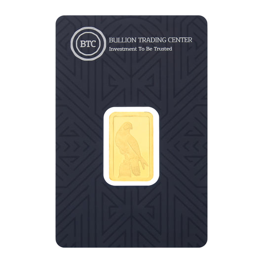 BTC 2.5 Grams The Falcon Gold Bar 24KT - FKJGBR24K9924