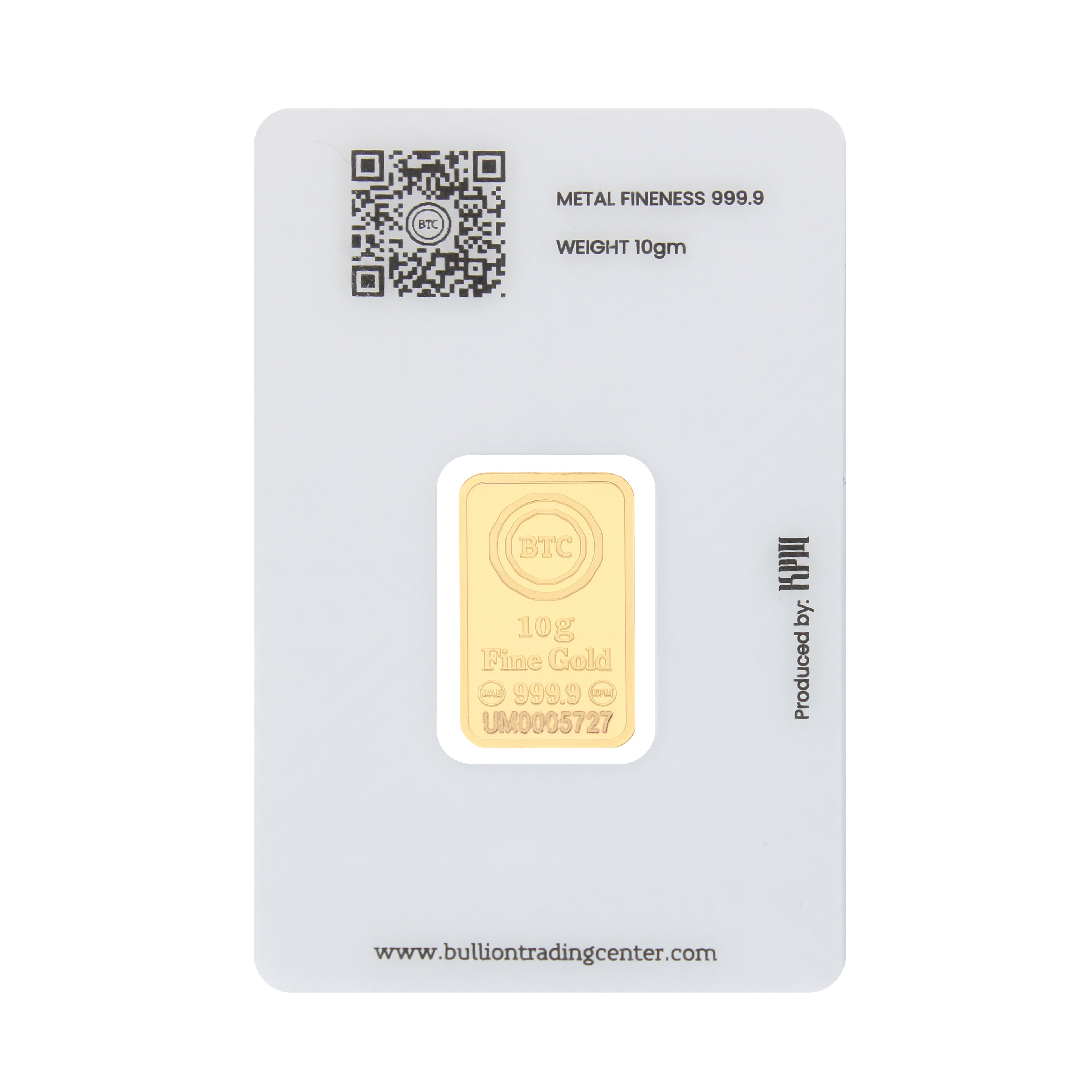 BTC 10 Grams Hulk Gold Bar 24KT - FKJGBR24K6689