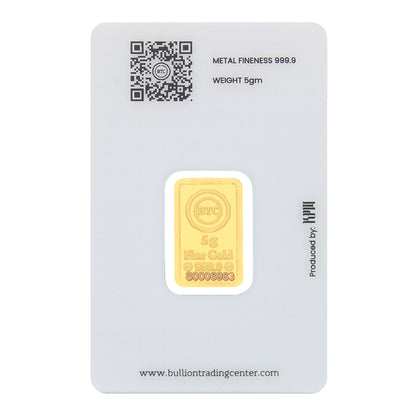 BTC 5 Grams The Door of the Kaaba Gold Bar 24KT - FKJGBR24K6610