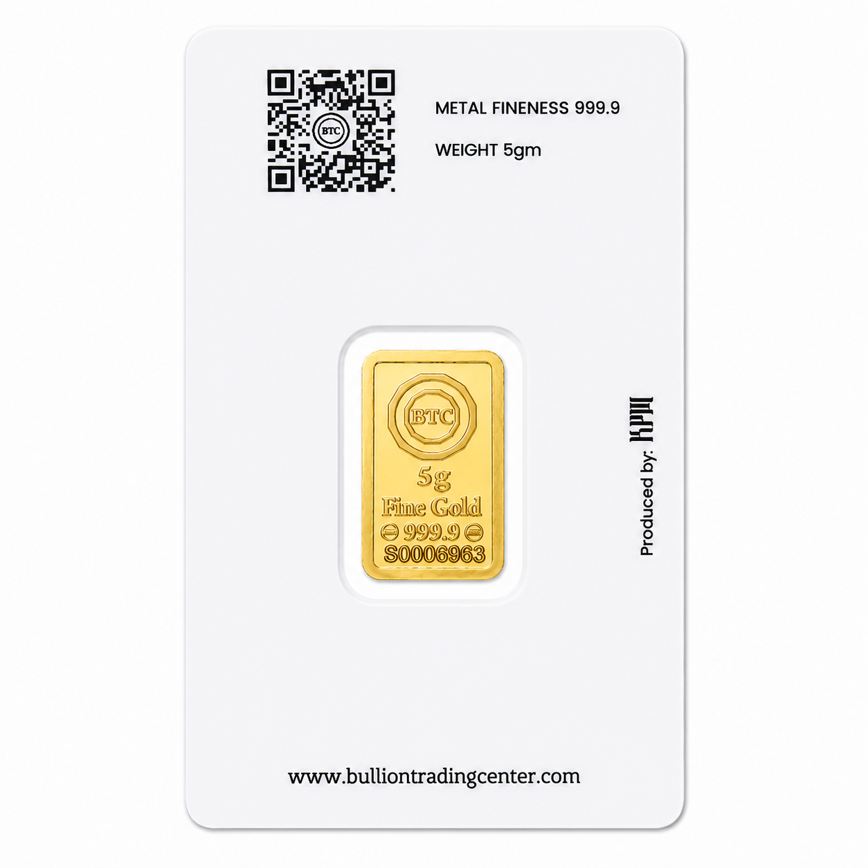 BTC 5 Gram Al Haram Gold Bar 24KT - FKJGBR24K6977
