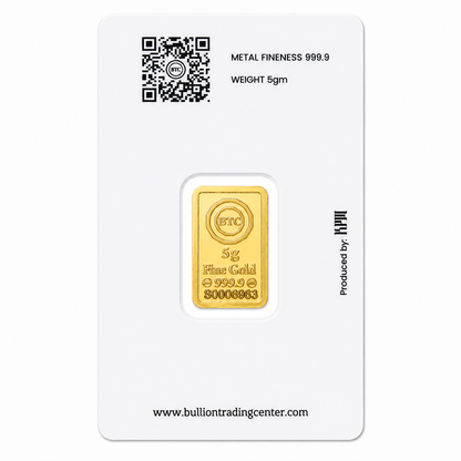 BTC 5 Gram Dhabi Gold Bar 24KT - FKJGBR24K6975