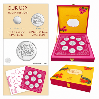 Best Wishes 25 Grams Silver Coin With Musical Box - FKJCONSL7026