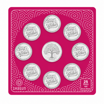 Best Wishes 25 Grams Silver Coin With Musical Box - FKJCONSL7026