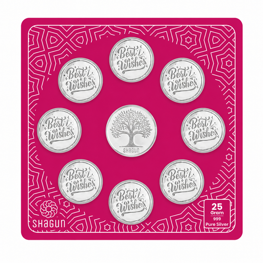 Best Wishes 25 Grams Silver Coin With Musical Box - FKJCONSL7026