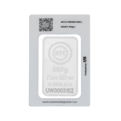 BTC 100 Grams Dhabi Silver Bar 999.0 Purity - FKJGBRSL6900