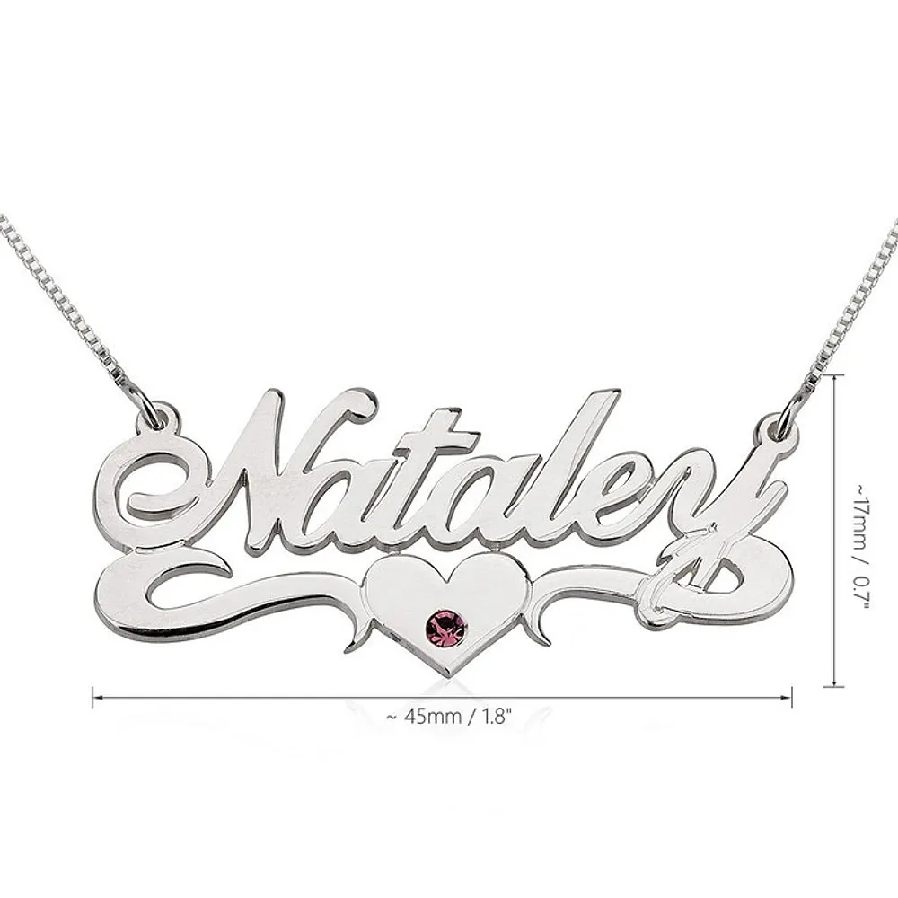 Silver 925 Personalized Names Birthstone Name Necklace - FKJNKLSLU6162