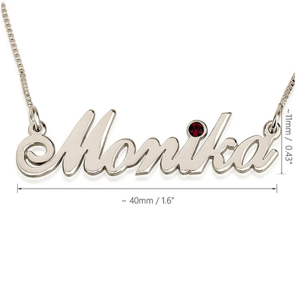 Gold & Silver Personalized Birthstone Name Necklace - FKJNKLU6176