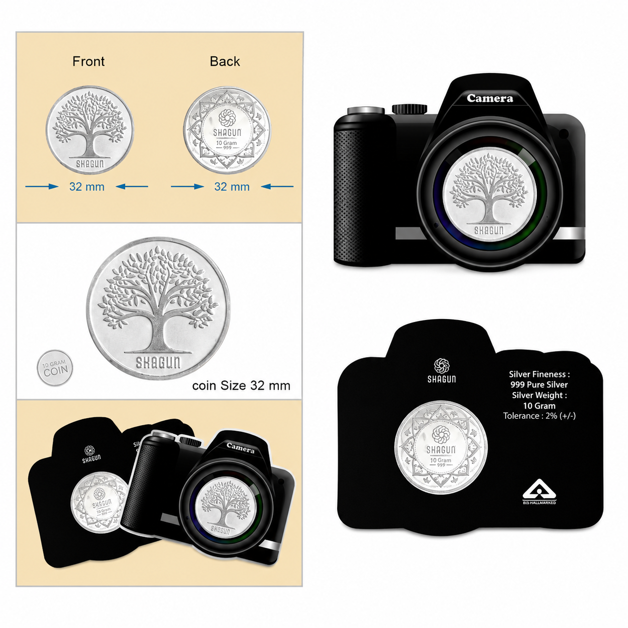 Camera 10 Grams Silver Coin Acrylic Packing - FKJCONSL6997