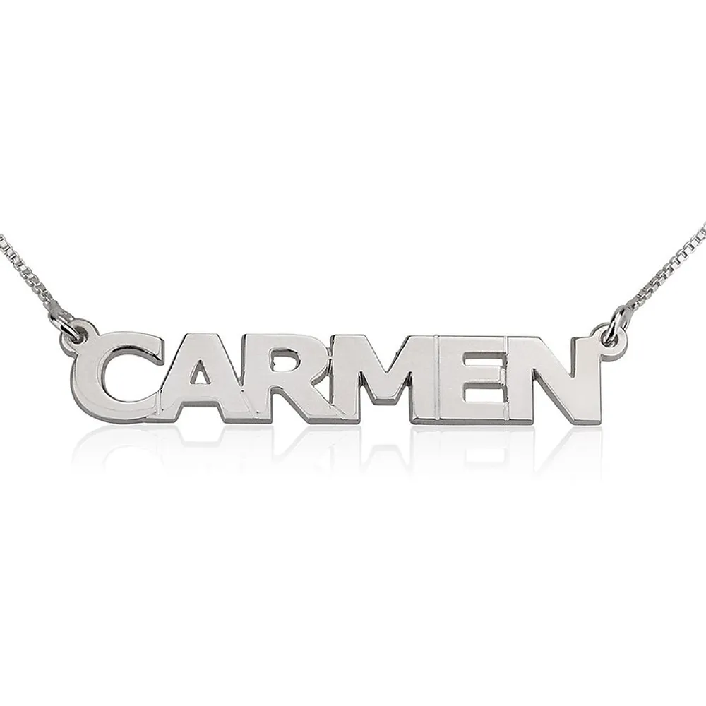 Silver 925 Personalized Capital Letter Name Necklace - FKJNKLSLU6177