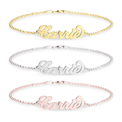 Gold & Silver Personalized Carrie Style Name Bracelet - FKJBRLU6262