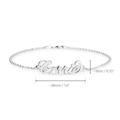 Gold & Silver Personalized Carrie Style Name Bracelet - FKJBRLU6262