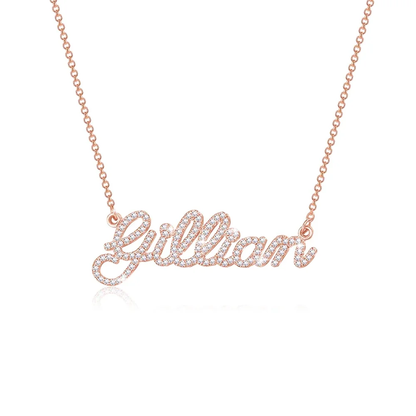 Silver 925 Personalized Crystal Name Necklace - FKJNKLSLU6167