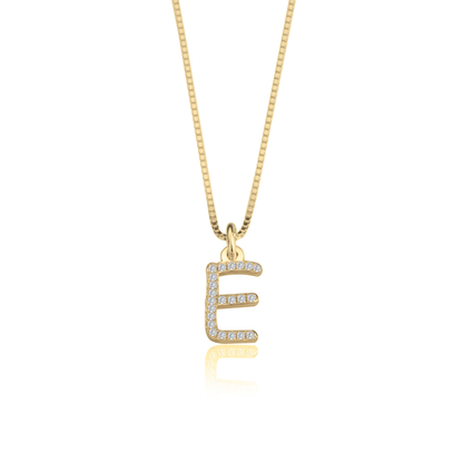 Gold & Silver Personalized Cubic Zirconia Initial Necklace - FKJNKLU6196