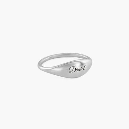 Silver 925 Personalized Custom Engraved Signet Ring - FKJRNSLU6223