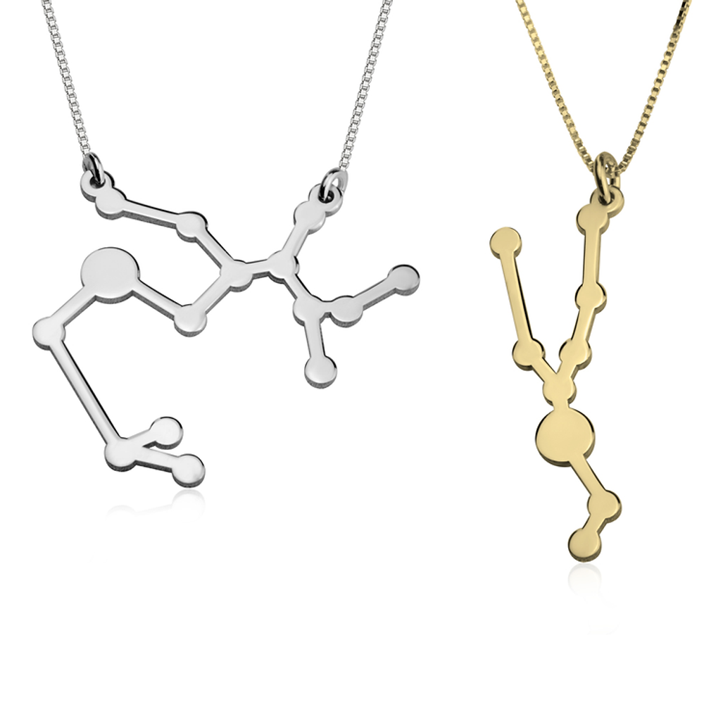 Gold & Silver Personalized Cut Out Constellation Necklace - FKJNKLU6209