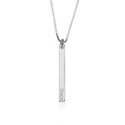 Gold & Silver Personalized Dainty Bar Necklace - FKJNKLU6183