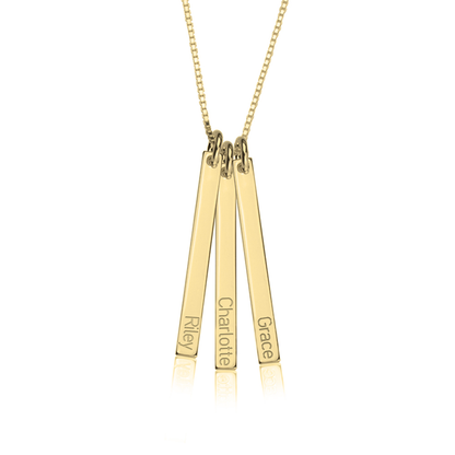 Gold & Silver Personalized Dainty Bar Necklace - FKJNKLU6183