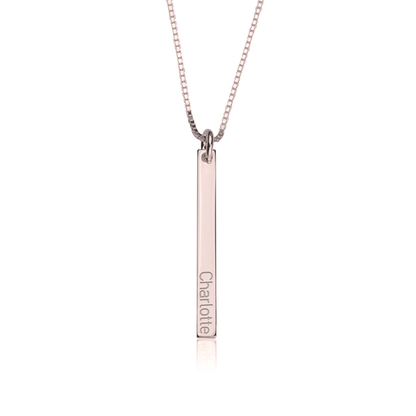 Gold & Silver Personalized Dainty Bar Necklace - FKJNKLU6183